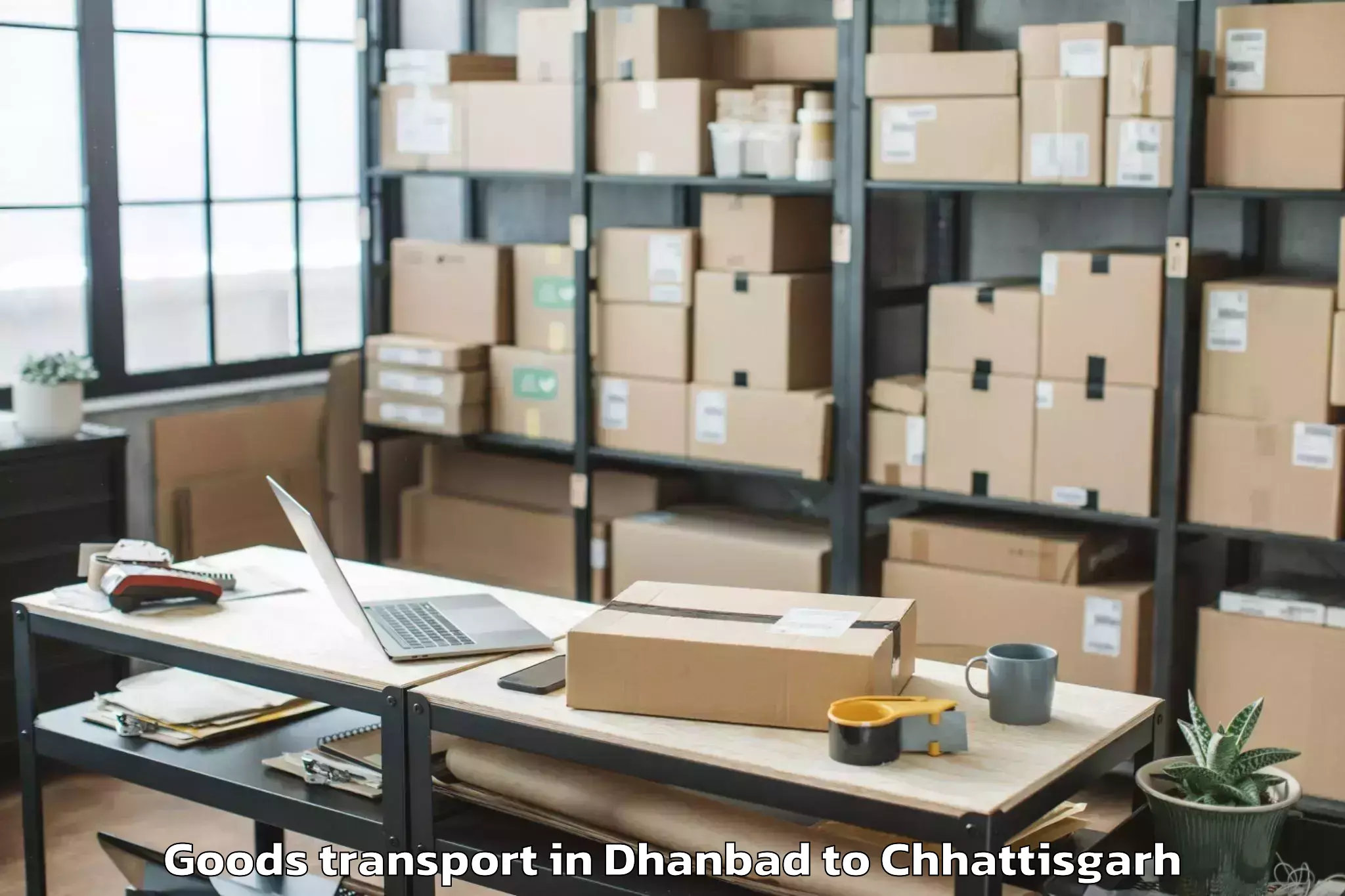 Reliable Dhanbad to Udaipur Dharamjaigarh Goods Transport